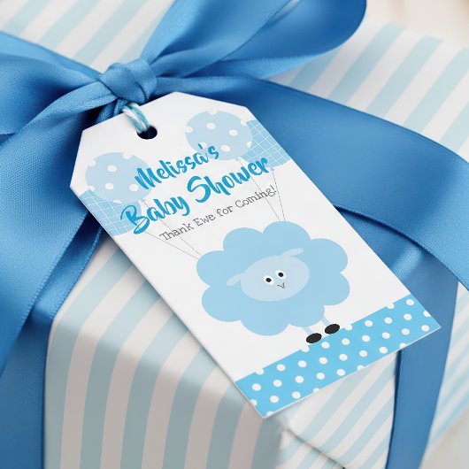Türkis Lamb Boy Babydusche Niedlich Moderne Kawaii Geschenkanhänger