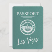 Türkis Las Vegas Passport Wedding Einladung (Rückseite)