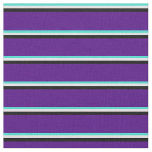 Türkis, Lavendel, Schwarz und Indigomuster Stoff