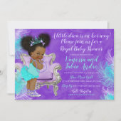 Türkis Lavender Watercolor Babydusche Einladung (Vorderseite)