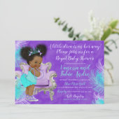 Türkis Lavender Watercolor Babydusche Einladung (Stehend Vorderseite)