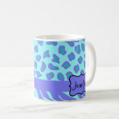Türkis & Lavender Zebra & Cheetah individuell Kaffeetasse (VorderseiteRechts)