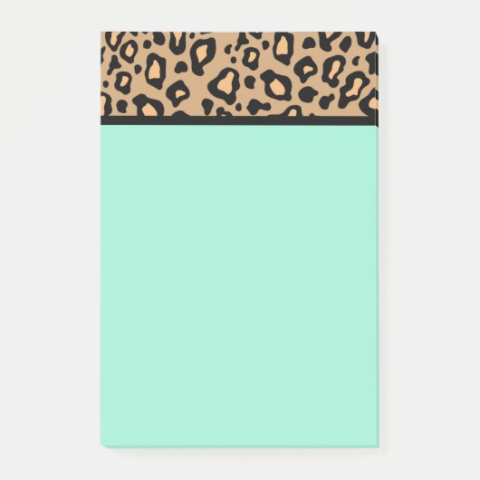 Türkis-Lehrer Leopard Post IT-Notes Geschenk Post-it Klebezettel (Vorderseite)