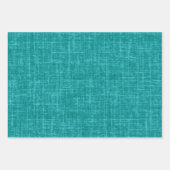 Türkis Leinen Geschenkpapier Set (Vorderseite 3)