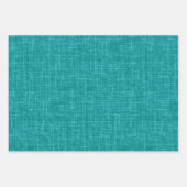 Türkis Leinen Geschenkpapier Set (Vorderseite 2)
