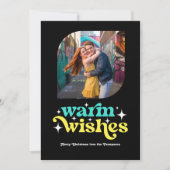 Türkis & Lemon Modern Retro Weihnachten Foto (Vorderseite)