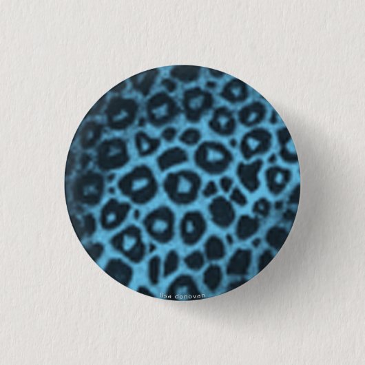 Türkis-Leopard-Button Button (Vorderseite)