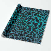 Türkis-Leopard-Druck Geschenkpapier (Ungerollt)