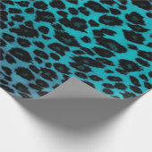 Türkis-Leopard-Druck Geschenkpapier (Ecke)