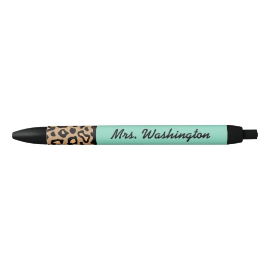 Türkis Leopard Office Pen Gift Kugelschreiber (Vorderseite)