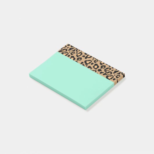 Türkis Leopard Print Post - Anmerkungen Post-it Klebezettel (angewinkelt)