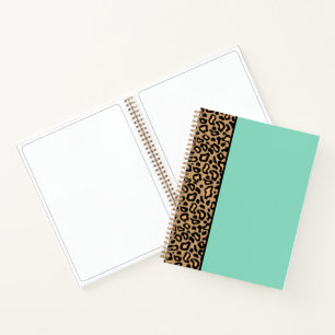 Türkis Leopard Skizzenbuch Notizbuch