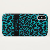 Türkis-Leopard-Tierdruck-Kasten Case-Mate iPhone Hülle (Rückseite (Horizontal))