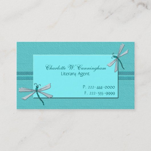 Türkis-Libellen-Gewohnheits-Visitenkarte Visitenkarte (Vorderseite)