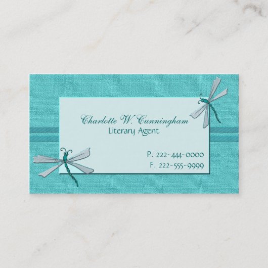 Türkis-Libellen-Gewohnheits-Visitenkarte Visitenkarte (Vorderseite)
