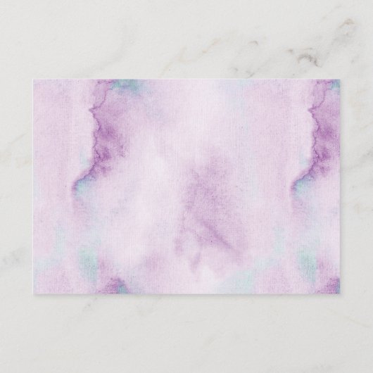 Türkis Lila Blue Dendrobium Orchid Wedding Begleitkarte (Rückseite)