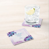 Türkis Lila Blue Dendrobium Orchid Wedding Rechteckiger Pappuntersetzer (Vor Ort)