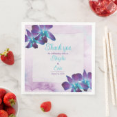 Türkis Lila Blue Dendrobium Orchid Wedding Serviette (Beispiel)