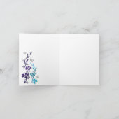 Türkis, Lila Blüte, Schmetterlinge Danke (Innenseite)