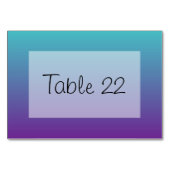Türkis Lila Ombre Tischnummer (Vorderseite)