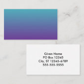 Türkis Lila Ombre Visitenkarte (Vorne/Hinten)