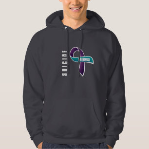 Türkis/lila Selbstmord-Bewusstseins-Band Hoodie