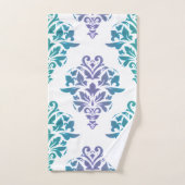 Türkis-lila Steigungs-Damast-Druck Towlet Set (Handtuch)