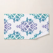 Türkis-lila Steigungs-Damast-Druck Towlet Set (Handtuch)