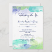 Türkis & Lila Wasserfarbenfest Einladung (Vorderseite)