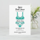 Türkis-Lingerie-Brautparty Einladung (Stehend Vorderseite)