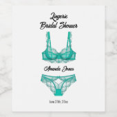 Türkis-Lingerie-Brautparty Weinetikett (Einzelnes Label)