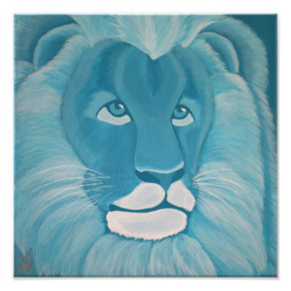 Türkis Lion Print Fotodruck