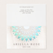 Türkis Lotus Blume Mandala Anleitung Visitenkarten (Außenseite Aufgefaltet)