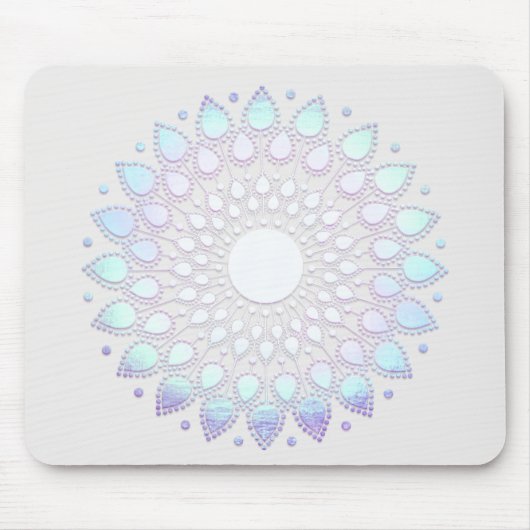 Türkis Lotus Blume Mandala Mousepad (Vorne)