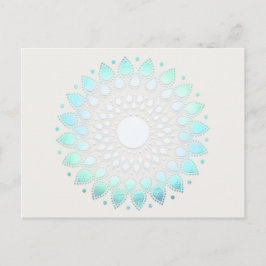 Türkis Lotus Floral Mandala Postcard Postkarte