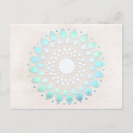 Türkis Lotus Floral Mandala Postcard Postkarte