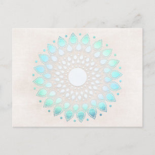 Türkis Lotus Floral Mandala Postcard Postkarte