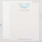 Türkis Lotus Mandala Briefbogen (Vorne/Hinten)