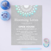 Türkis Lotus Mandala Flyer (Einzeln)