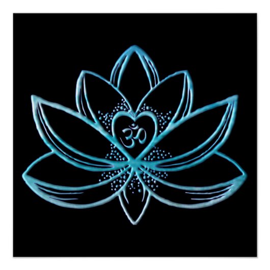 Türkis Lotus Poster (Vorderseite)