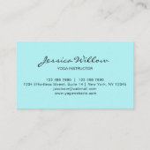 Türkis Lotus Yoga Instructor Business Card Visitenkarte (Rückseite)