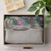 Türkis Mad Hatter Alice im Wunderland Decoupage Seidenpapier (Geschenk)