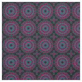 Türkis-Magenta im Schwarzen Kaleidoherz Stoff (Muster)