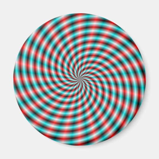 Türkis-magnet und Rot-Spiral-Rays Magnet (Vorne)