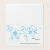 Türkis-Magnolia-Blume Hochzeit Visitenkarten (Außenseite Aufgefaltet)