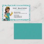 Türkis Maid House Reinigung Lady Service Visitenkarte (Vorne/Hinten)