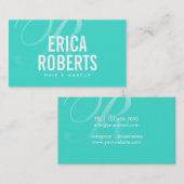 Türkis Makeup Artist Beauty Salon Modernste Visitenkarte (Vorne/Hinten)