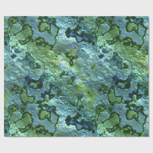 Türkis-Malachit Geschenkpapier (Flach)