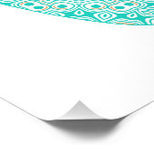 Türkis Mandala Butterfly Design Poster (Ecke)