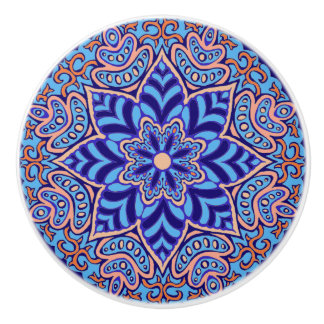 Türkis-Mandala Keramikknauf